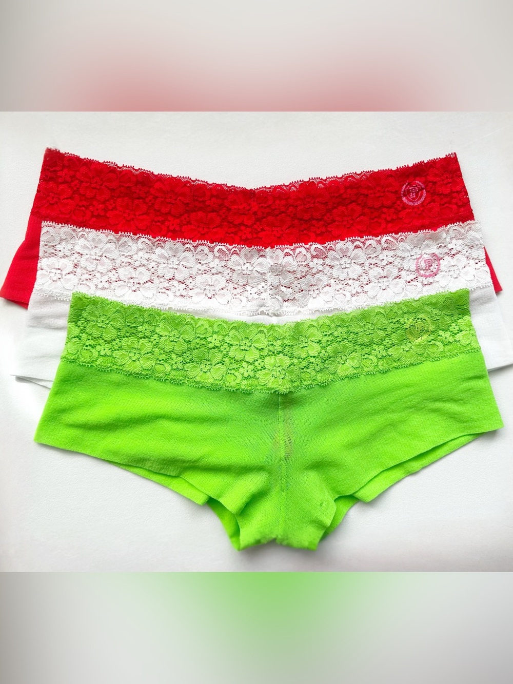 Y2K PINK Victoria's Secret Extra low rise hipster boy shorts mesh bundle